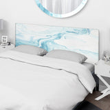 Light Blue And White Liquid Marble Art upholstered headboard