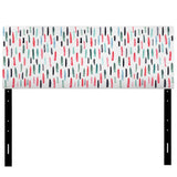 Retro Blue And Red Vertical Strokes upholstered headboard