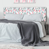Retro Blue And Red Vertical Strokes upholstered headboard