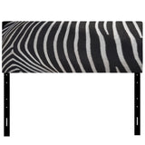 Detail Of Black And White Zebra Lines IV upholstered headboard
