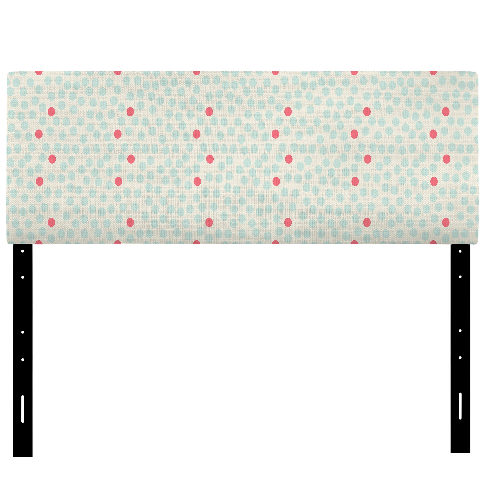 Polka Dot With Retro on Beige upholstered headboard