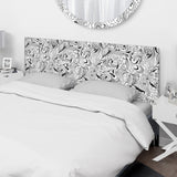 Black And White Floral Pattern upholstered headboard