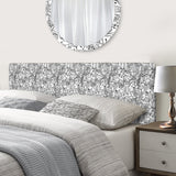 Monochrome Organic Shapes I upholstered headboard
