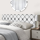Geometric Diamond Tiles Black And White upholstered headboard