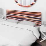 Retro Grey And Orange Strioed Geometrics upholstered headboard
