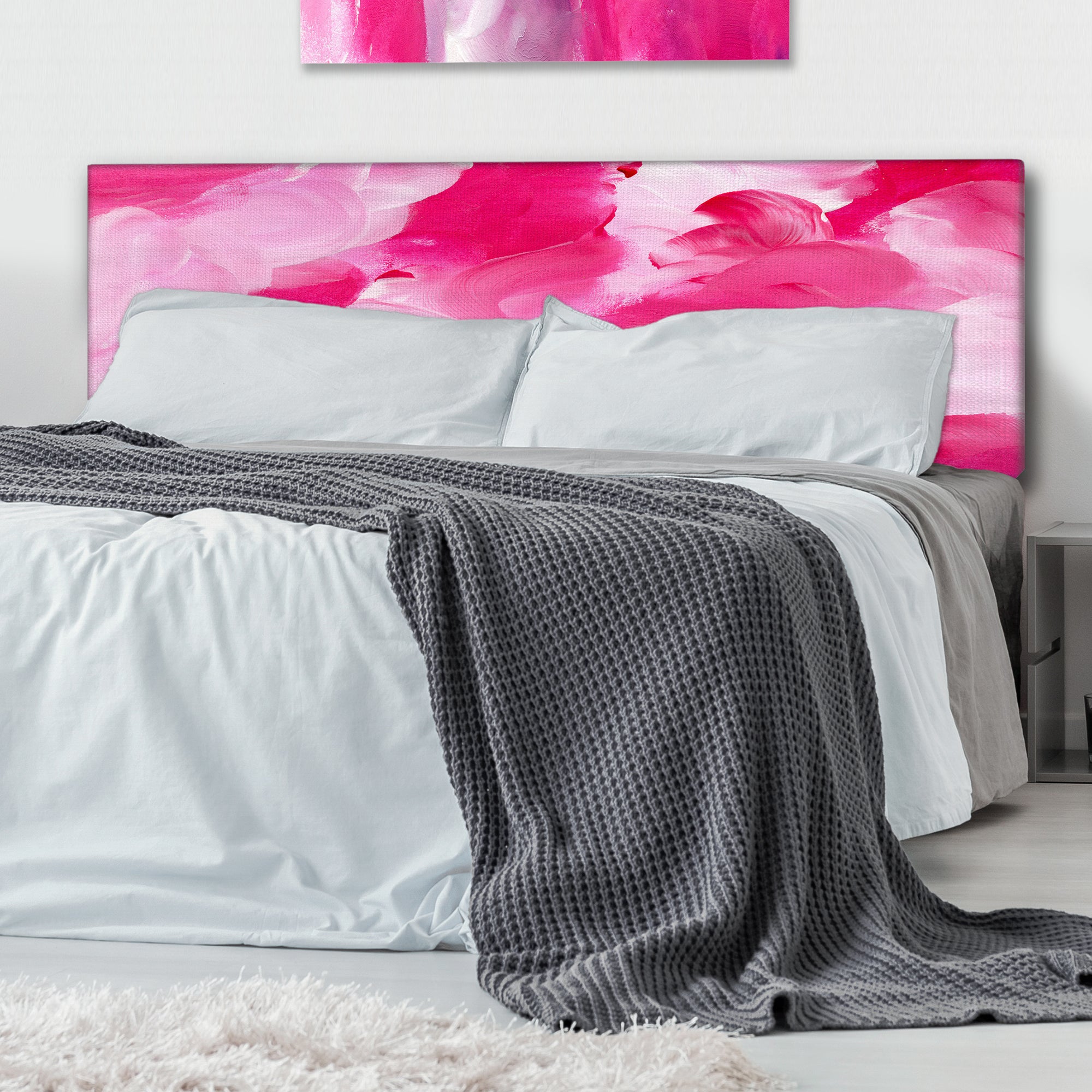 Fuchia And Pink Liquid Clouds upholstered headboard