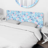 Red Sea Stars With Blue Seashells upholstered headboard