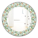 Designart 'Green Flowers 10' Traditional Mirror - Oval or Round Wall Mirror