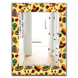 Designart 'Pattern With Mexican Symbols' Bohemian and Eclectic Mirror - Oval or Round Wall Mirror