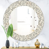 Designart 'I Feel Love Text Pattern' Bohemian and Eclectic Mirror - Oval or Round Wall Mirror