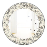 Designart 'I Feel Love Text Pattern' Bohemian and Eclectic Mirror - Oval or Round Wall Mirror