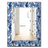 Designart 'Tropical Mood Blue 3' Bohemian and Eclectic Mirror - Oval or Round Wall Mirror