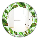 Designart 'Tropical Mood Foliage 10' Modern Mirror - Oval or Round Wall Mirror