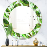 Designart 'Tropical Mood Foliage 10' Modern Mirror - Oval or Round Wall Mirror