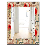 Designart 'Japanese Geishas and Dragons' Bohemian and Eclectic Mirror - Oval or Round Wall Mirror