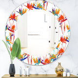 Designart 'Tropical Mood Bright 2' Bohemian and Eclectic Mirror - Oval or Round Wall Mirror