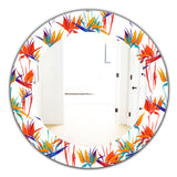 Designart 'Tropical Mood Bright 2' Bohemian and Eclectic Mirror - Oval or Round Wall Mirror