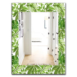 Designart 'Tropical Mood Foliage 19' Bohemian and Eclectic Mirror - Oval or Round Wall Mirror
