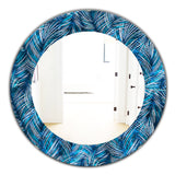 Designart 'Tropical Palm Leaves' Bohemian and Eclectic Mirror - Oval or Round Wall Mirror