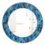 Designart 'Tropical Palm Leaves' Bohemian and Eclectic Mirror - Oval or Round Wall Mirror
