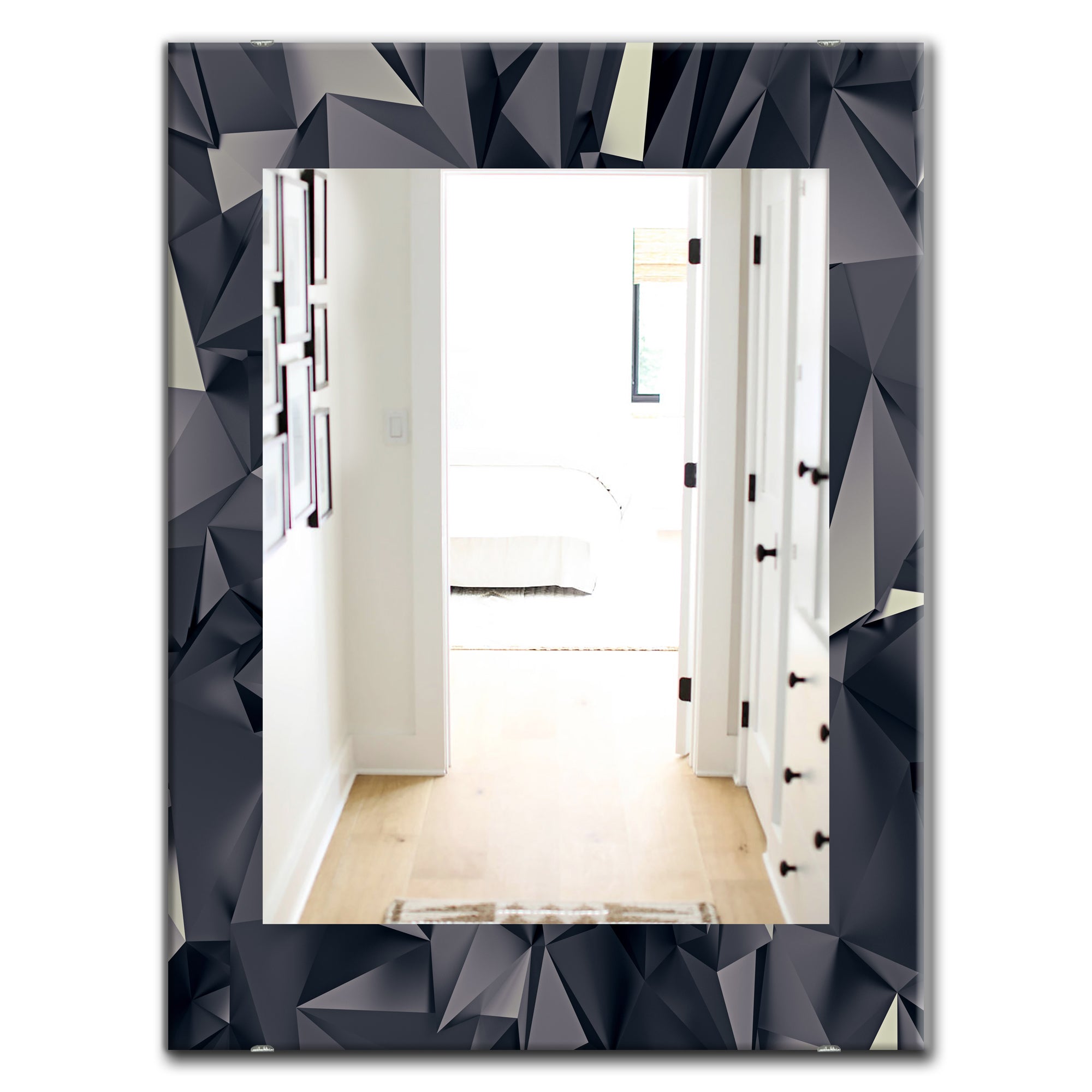 Designart 'Shades Of Black' Modern Mirror - Oval or Round Wall Mirror