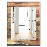 Designart 'Wood IV' Modern Mirror - Oval or Round Wall Mirror