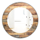 Designart 'Wood IV' Modern Mirror - Oval or Round Wall Mirror
