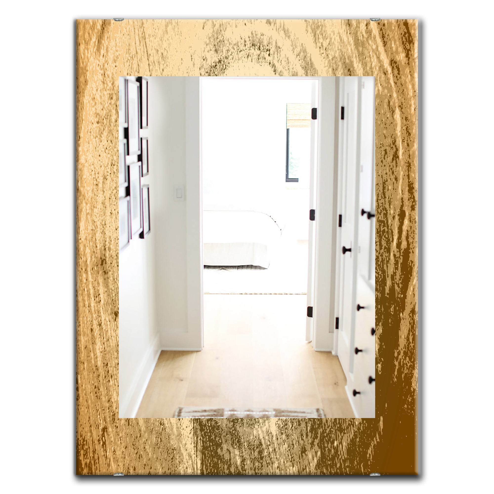 Designart 'Vintage Tree Grooves Annual Rings On Stump' Bohemian and Eclectic Mirror - Oval or Round Wall Mirror