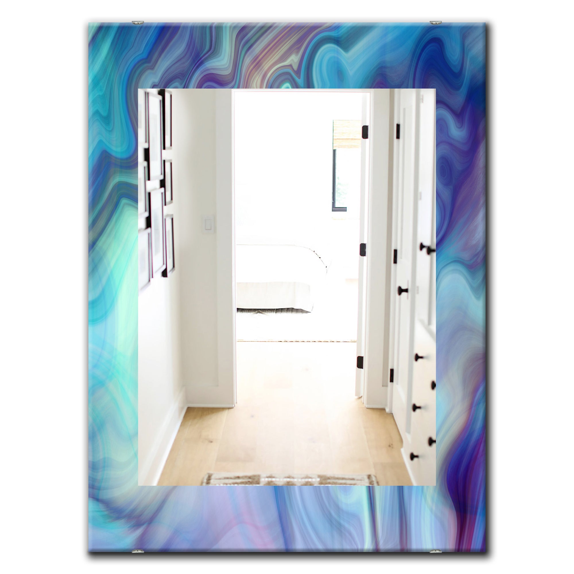 Designart 'Marbled Geode 8' Modern Mirror - Oval or Round Wall Mirror