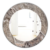 Designart 'Onyx Travertine Tile' Mid-Century Mirror - Oval or Round Wall Mirror