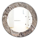Designart 'Onyx Travertine Tile' Mid-Century Mirror - Oval or Round Wall Mirror