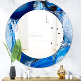 Designart 'Marbled Geode 11' Mid-Century Mirror - Oval or Round Wall Mirror