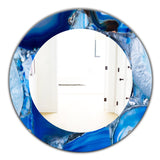 Designart 'Marbled Geode 11' Mid-Century Mirror - Oval or Round Wall Mirror