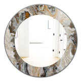 Designart 'Onyx Detail Composition' Mid-Century Mirror - Oval or Round Wall Mirror