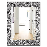 Designart 'Black & White 3' Modern Mirror - Contemporary Oval or Round Wall Mirror