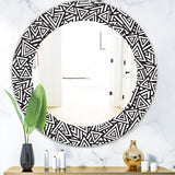 Designart 'Black & White 3' Modern Mirror - Contemporary Oval or Round Wall Mirror