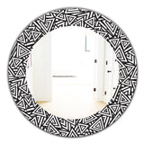 Designart 'Black & White 3' Modern Mirror - Contemporary Oval or Round Wall Mirror