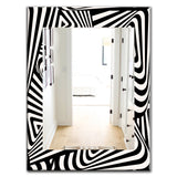 Designart 'Black & White 5' Modern Mirror - Contemporary Oval or Round Wall Mirror