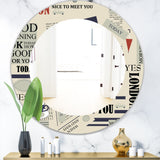 Designart 'Retro London Good Morning' Mid-Century Mirror - Oval or Round Wall Mirror