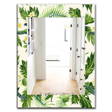 Designart 'Tropical Leaves Green' Bohemian and Eclectic Mirror - Oval or Round Wall Mirror