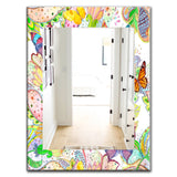 Designart 'Bohemian Butterflies' Bohemian & Eclectic Mirror - Oval or Round Wall Mirror