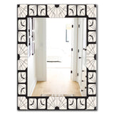 Designart 'Black & White 9' Mid-Century Modern Mirror - Oval or Round Wall Mirror