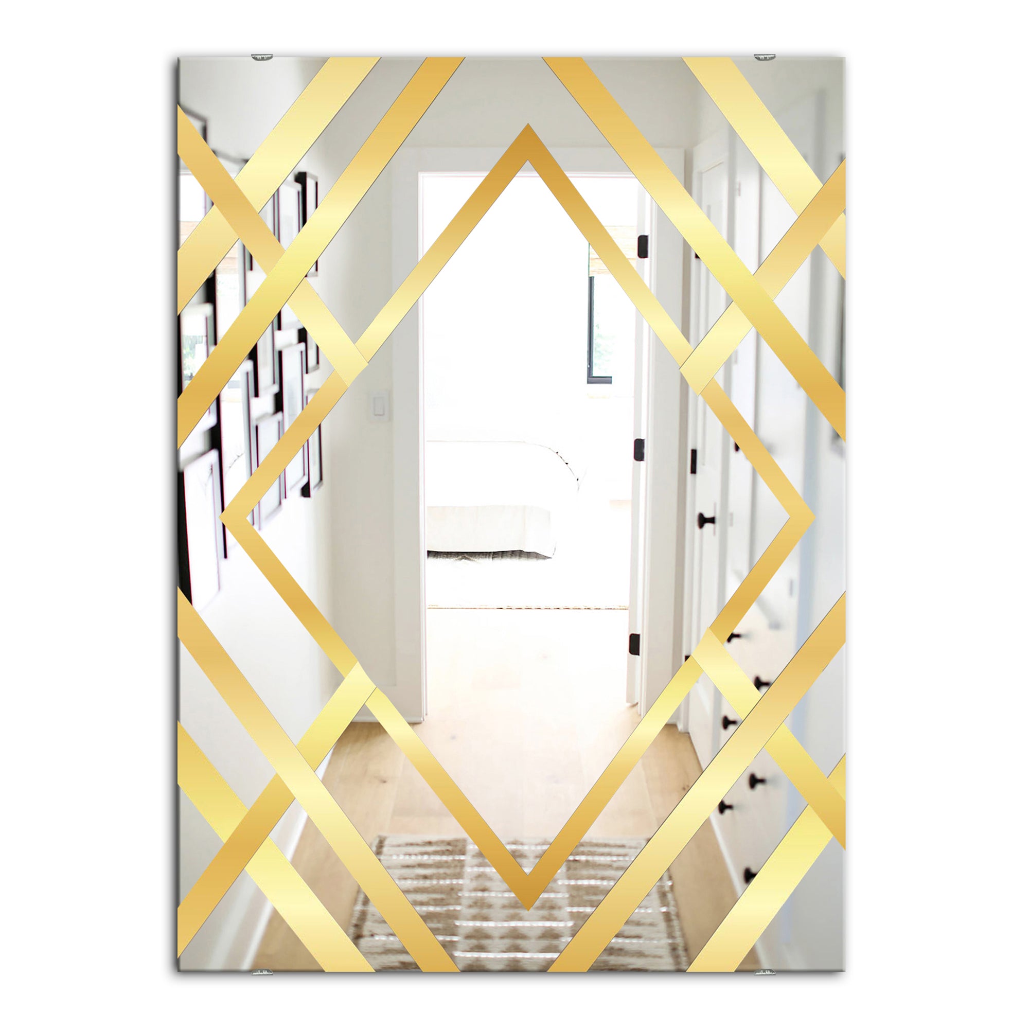 Designart 'Capital Gold Essential 5' Glam Mirror - Oval or Round Accent or Vanity Mirror