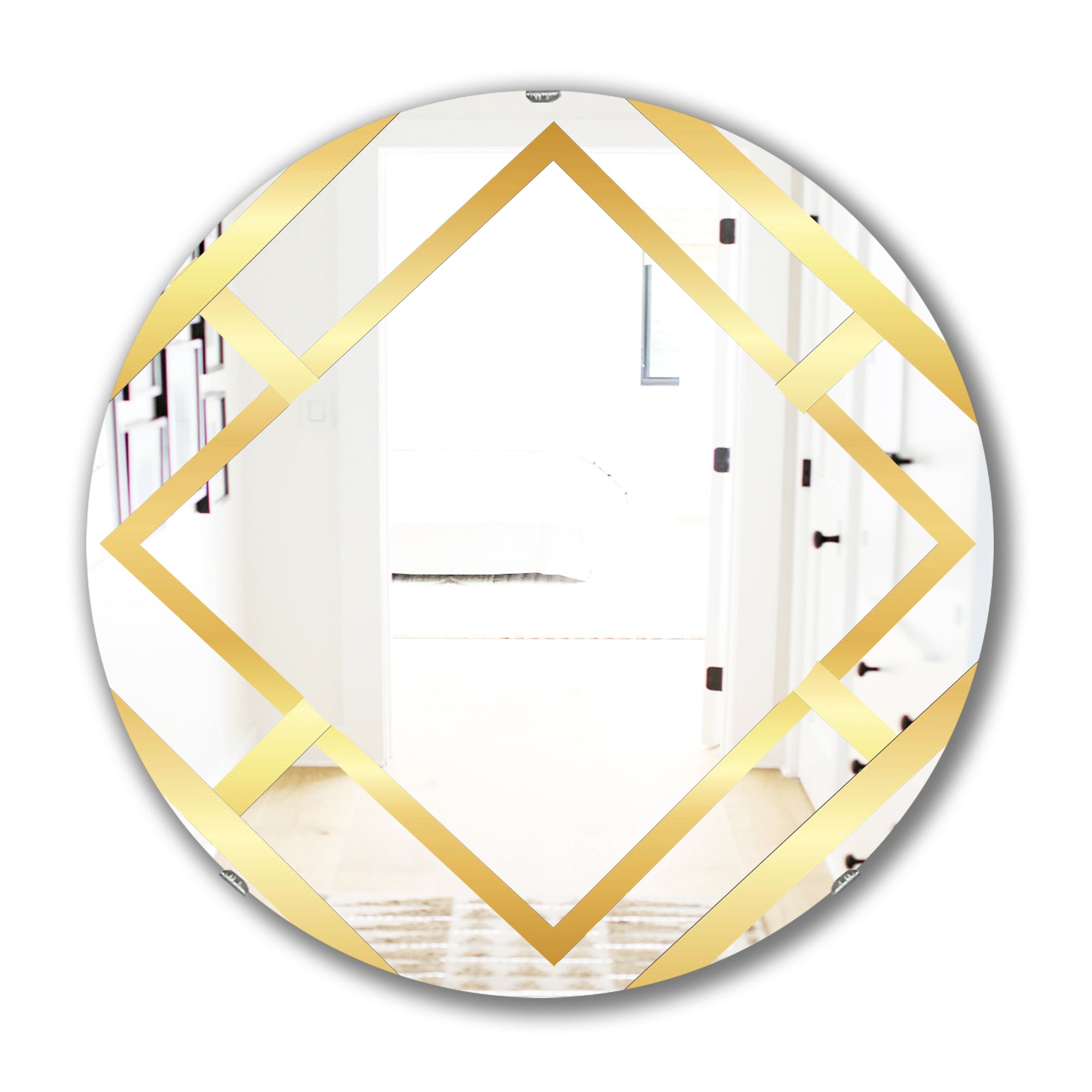Designart 'Capital Gold Essential 5' Glam Mirror - Oval or Round Accent or Vanity Mirror