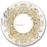 Designart 'Brown Mandala' Glam Mirror - Oval or Round Accent or Vanity Mirror
