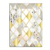 Designart 'Capital Gold Diamond 2' Mid-Century Mirror - Oval or Round Wall Mirror