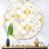 Designart 'Capital Gold Diamond 2' Mid-Century Mirror - Oval or Round Wall Mirror