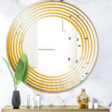 Designart 'Yellow Circles' Glam Mirror - Oval or Round Accent or Vanity Mirror