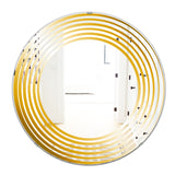 Designart 'Yellow Circles' Glam Mirror - Oval or Round Accent or Vanity Mirror