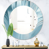 Designart 'Blue Modern Water III' Modern Mirror - Oval or Round Wall Mirror